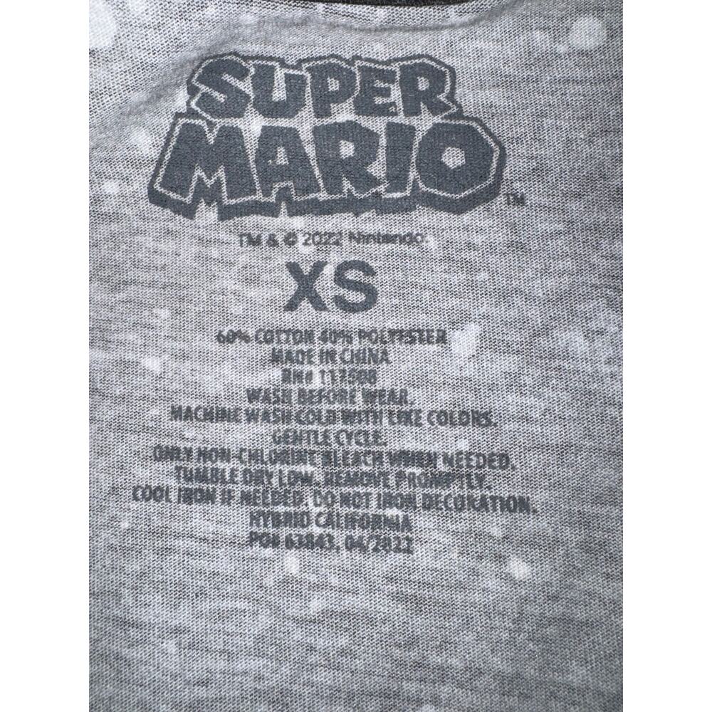 Nintendo Super Mario Boys Boo Ghost Halloween Black Splatter T-Shirt, Size XS - Picture 4 of 5